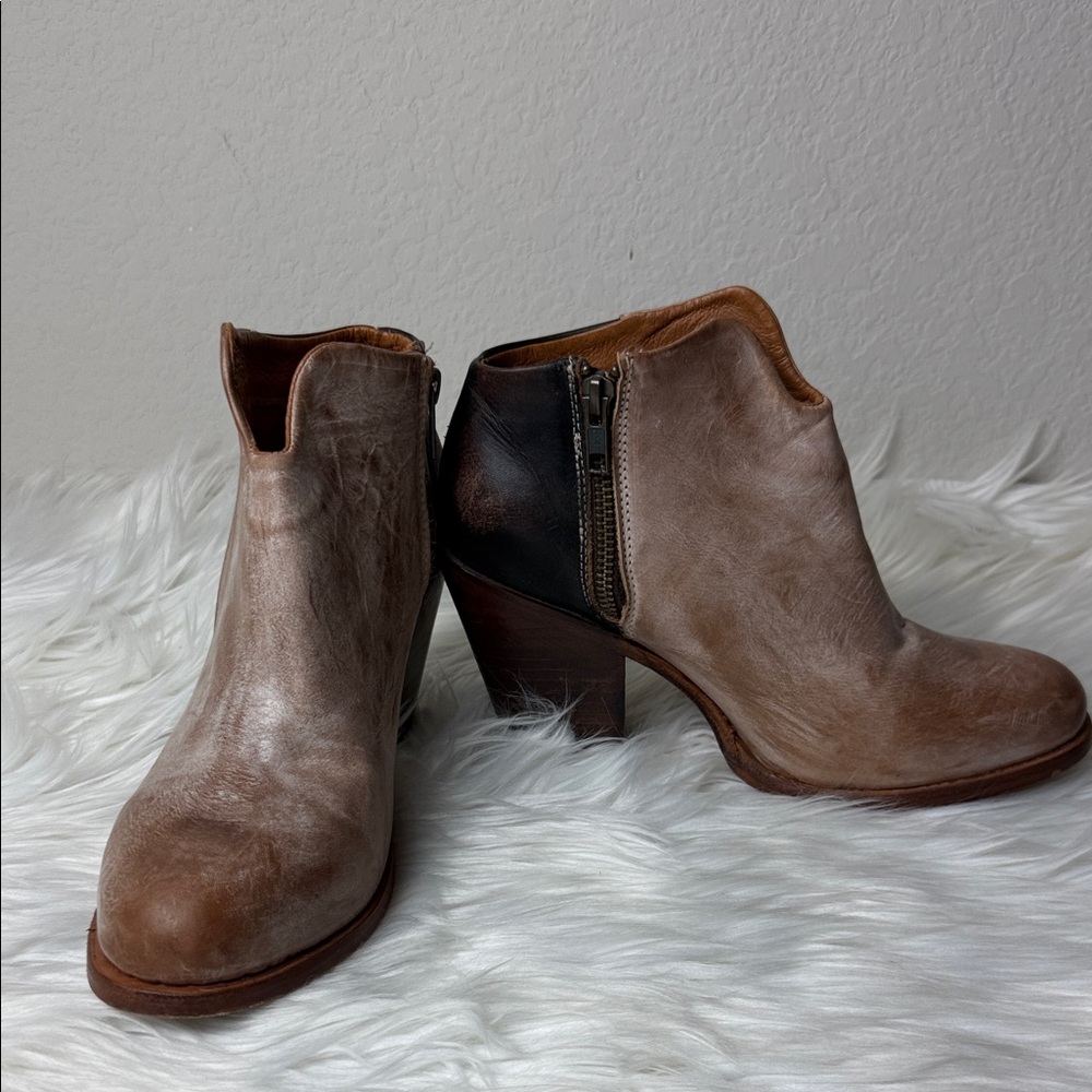 Freebird Two-Tone Leather Ankle Boots